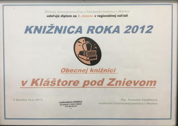 diplom knižnica roka 2012.jpg diplom knižnica roka 2012.jpg